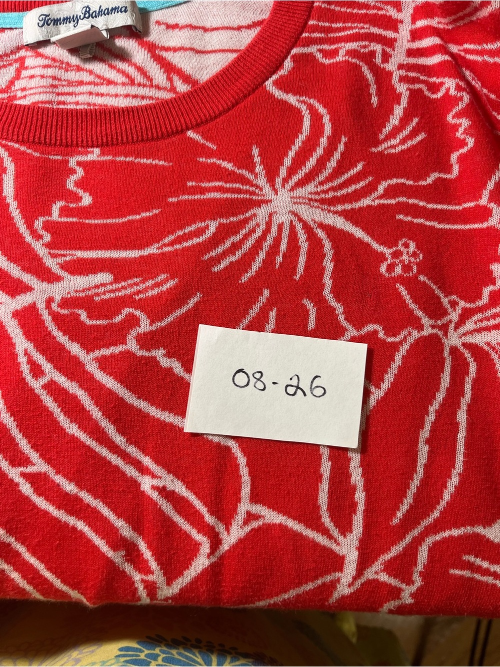 Tommy Bahama Island Bloom Jacquard Women's Cotton Sweater Size M - Picture 10 of 10